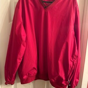 Izod V-Neck Pullover Windbreaker in Red